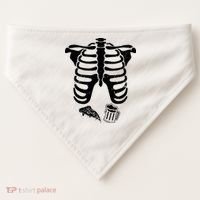 Skeleton Maternity Pizza & Beer Black USA-Made Doggie Bandana thumb 0