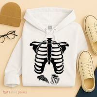 Skeleton Maternity Pizza & Beer Black Hoodie thumb 4