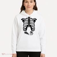 Skeleton Maternity Pizza & Beer Black Hoodie thumb 5