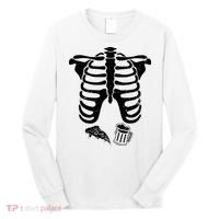 Skeleton Maternity Pizza & Beer Black Long Sleeve Shirt thumb 0