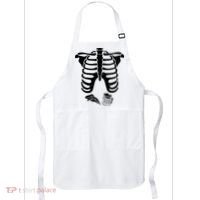 Skeleton Maternity Pizza & Beer Black Apron thumb 0