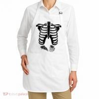 Skeleton Maternity Pizza & Beer Black Apron thumb 2
