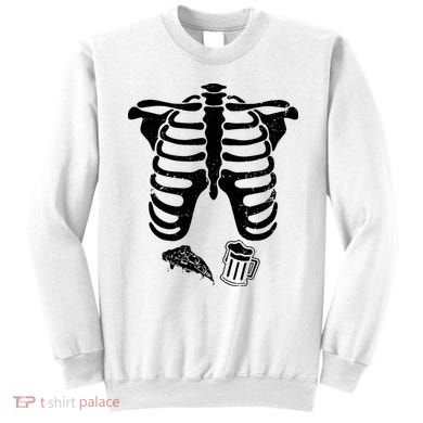 Skeleton Maternity Pizza & Beer Black Sweatshirt