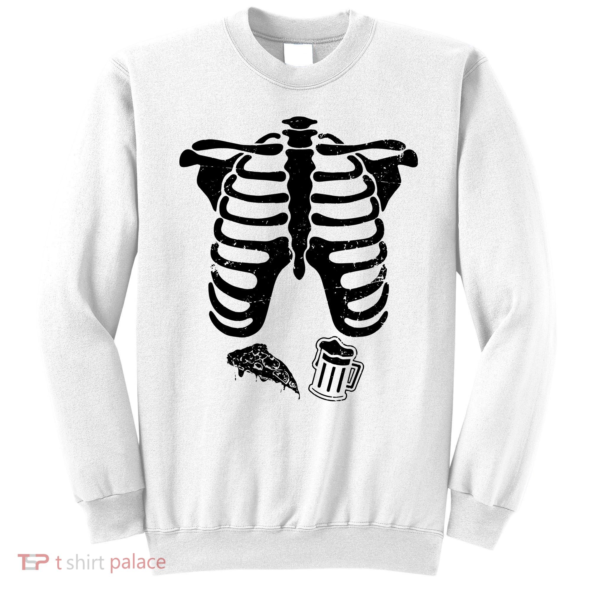 Skeleton Maternity Pizza & Beer Black Sweatshirt