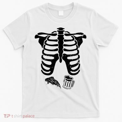 Skeleton Maternity Pizza & Beer Black T-Shirt