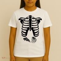 Skeleton Maternity Pizza & Beer Black T-Shirt thumb 4