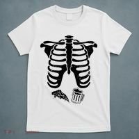 Skeleton Maternity Pizza & Beer Black T-Shirt thumb 5