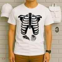 Skeleton Maternity Pizza & Beer Black T-Shirt thumb 6