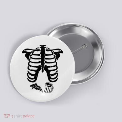 Skeleton Maternity Pizza & Beer Black Button
