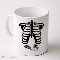 Skeleton Maternity Pizza & Beer Black Coffee Mug thumb 0
