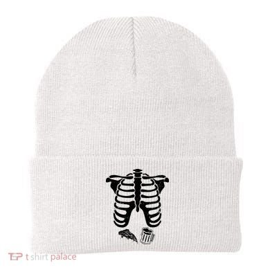 Skeleton Maternity Pizza & Beer Black Beanie