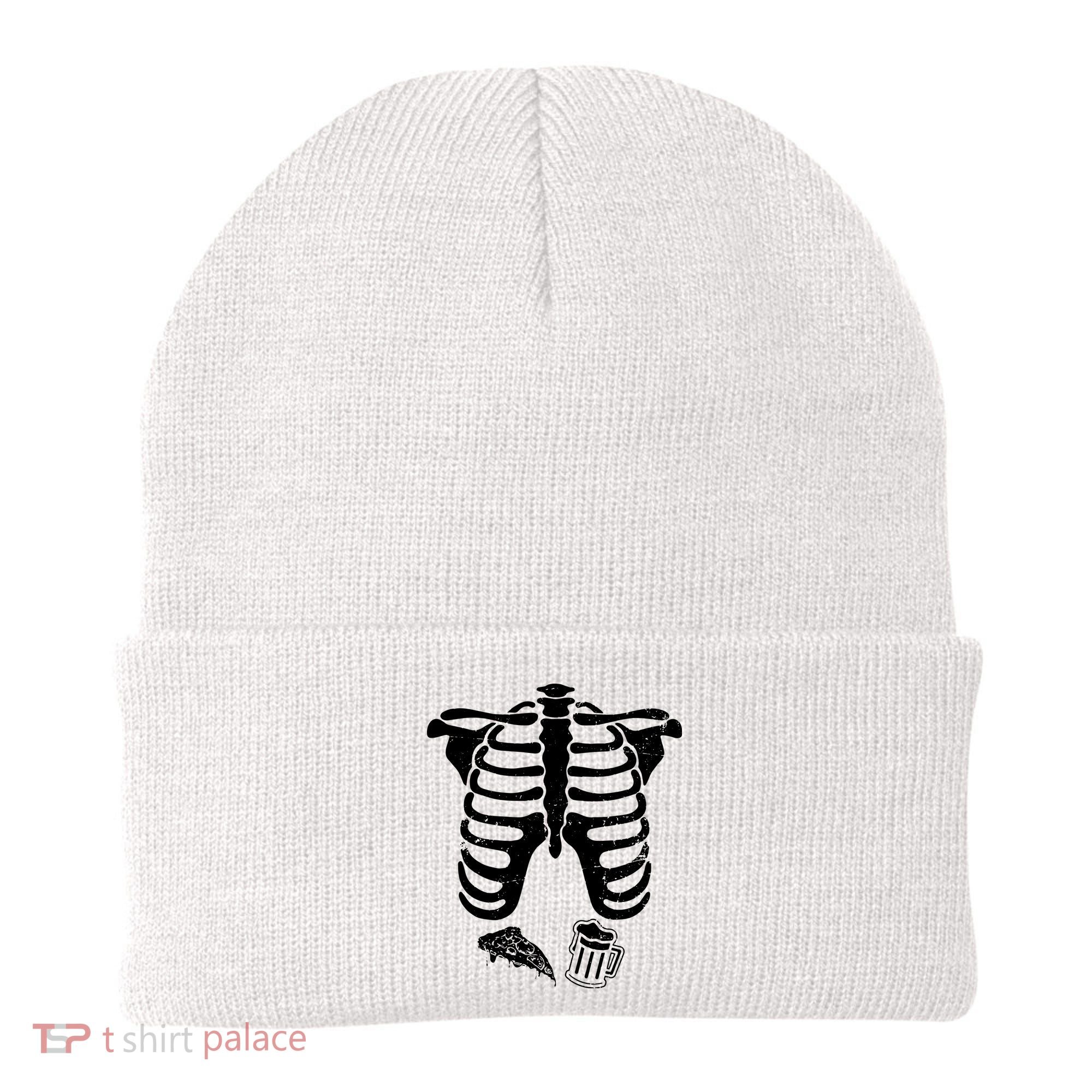 Skeleton Maternity Pizza & Beer Black Beanie