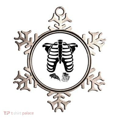 Skeleton Maternity Pizza & Beer Black Ornament