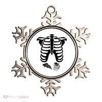 Skeleton Maternity Pizza & Beer Black Ornament thumb 0