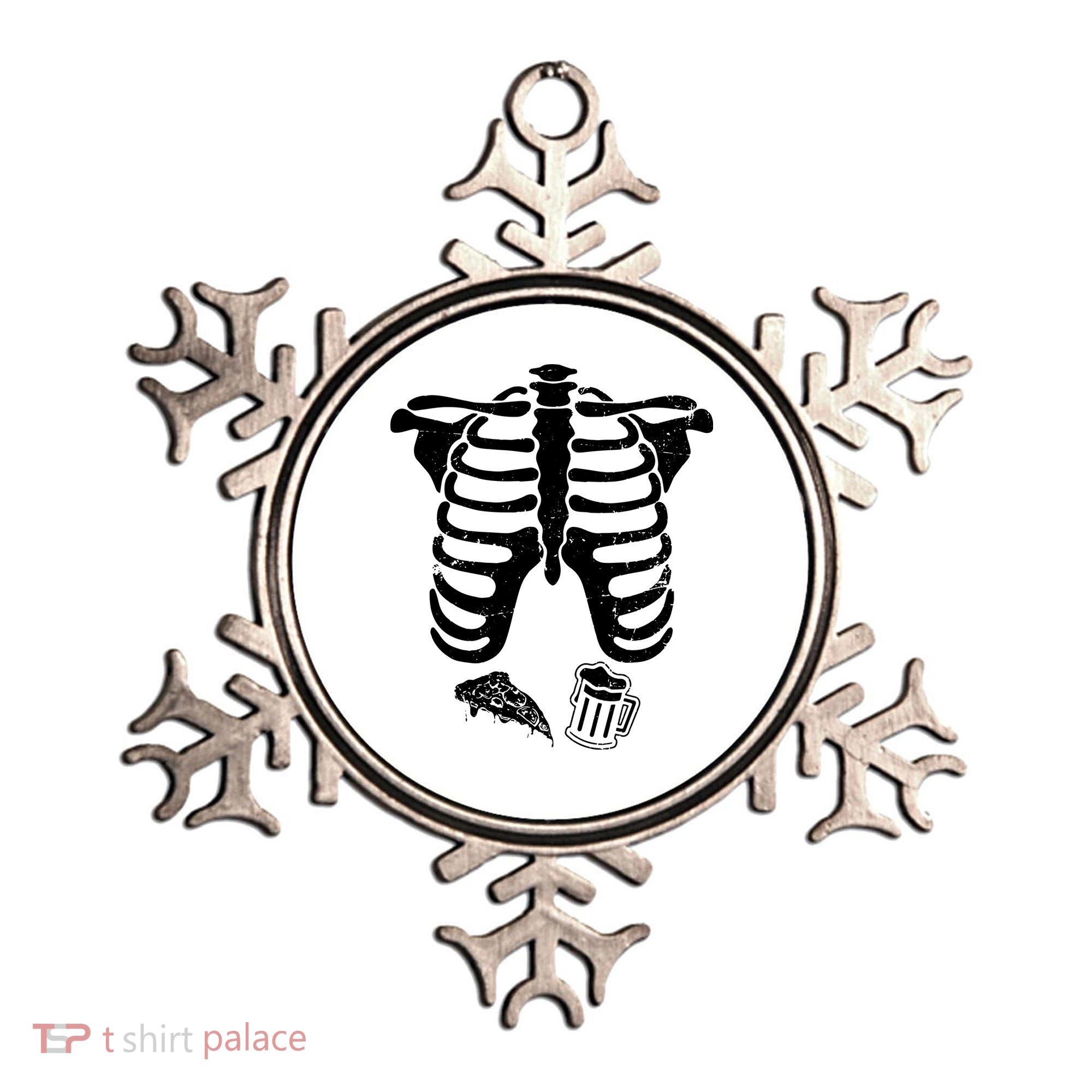 Skeleton Maternity Pizza & Beer Black Ornament