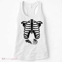 Skeleton Maternity Pizza & Beer Black Women's Tank Top thumb 0