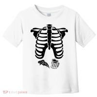 Skeleton Maternity Pizza & Beer Black Toddler T-Shirt thumb 0