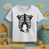 Skeleton Maternity Pizza & Beer Black Toddler T-Shirt thumb 3