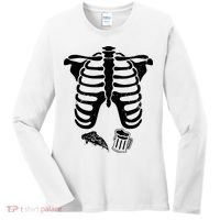 Skeleton Maternity Pizza & Beer Black Women's Long Sleeve Shirt thumb 0