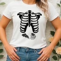 Skeleton Maternity Pizza & Beer Black Women's T-Shirt thumb 2
