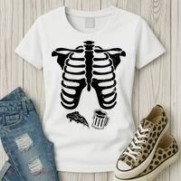 Skeleton Maternity Pizza & Beer Black Women's T-Shirt thumb 3