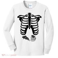 Skeleton Maternity Pizza & Beer Black Kids Long Sleeve Shirt thumb 0
