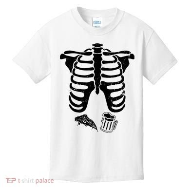 Skeleton Maternity Pizza & Beer Black Kids T-Shirt