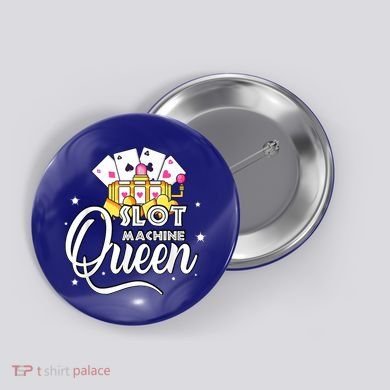 Slot Machine Queen Casino Gambling Cute Funny Button
