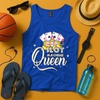 Slot Machine Queen Casino Gambling Cute Funny Tank Top thumb 4