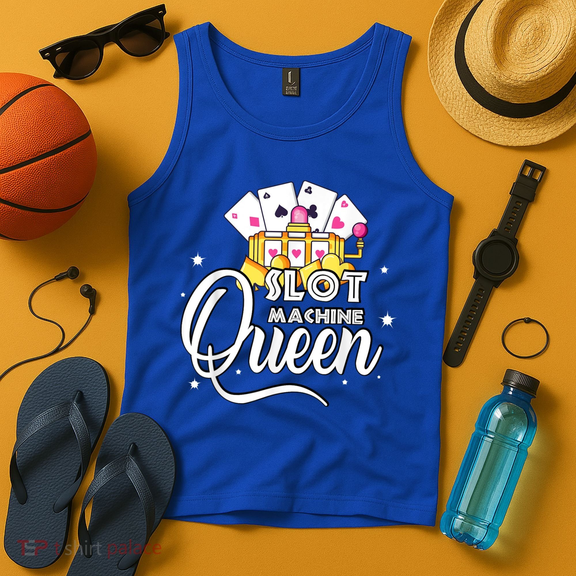 Slot Machine Queen Casino Gambling Cute Funny Tank Top