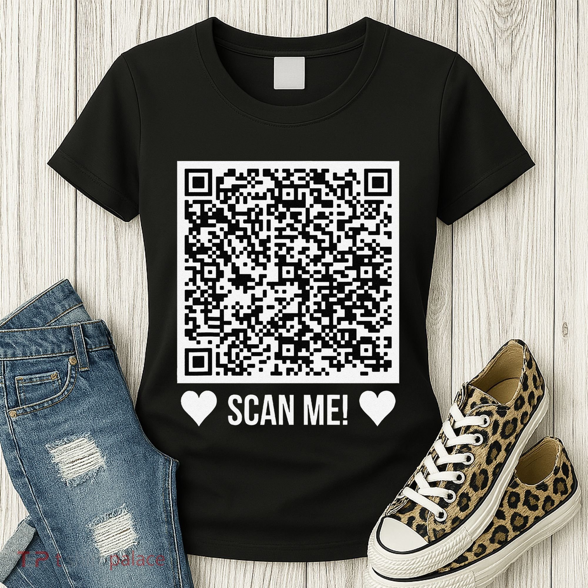 Scan Me! Qr Scan Me Original Proposal Engagement Gif Women's T-Shirt