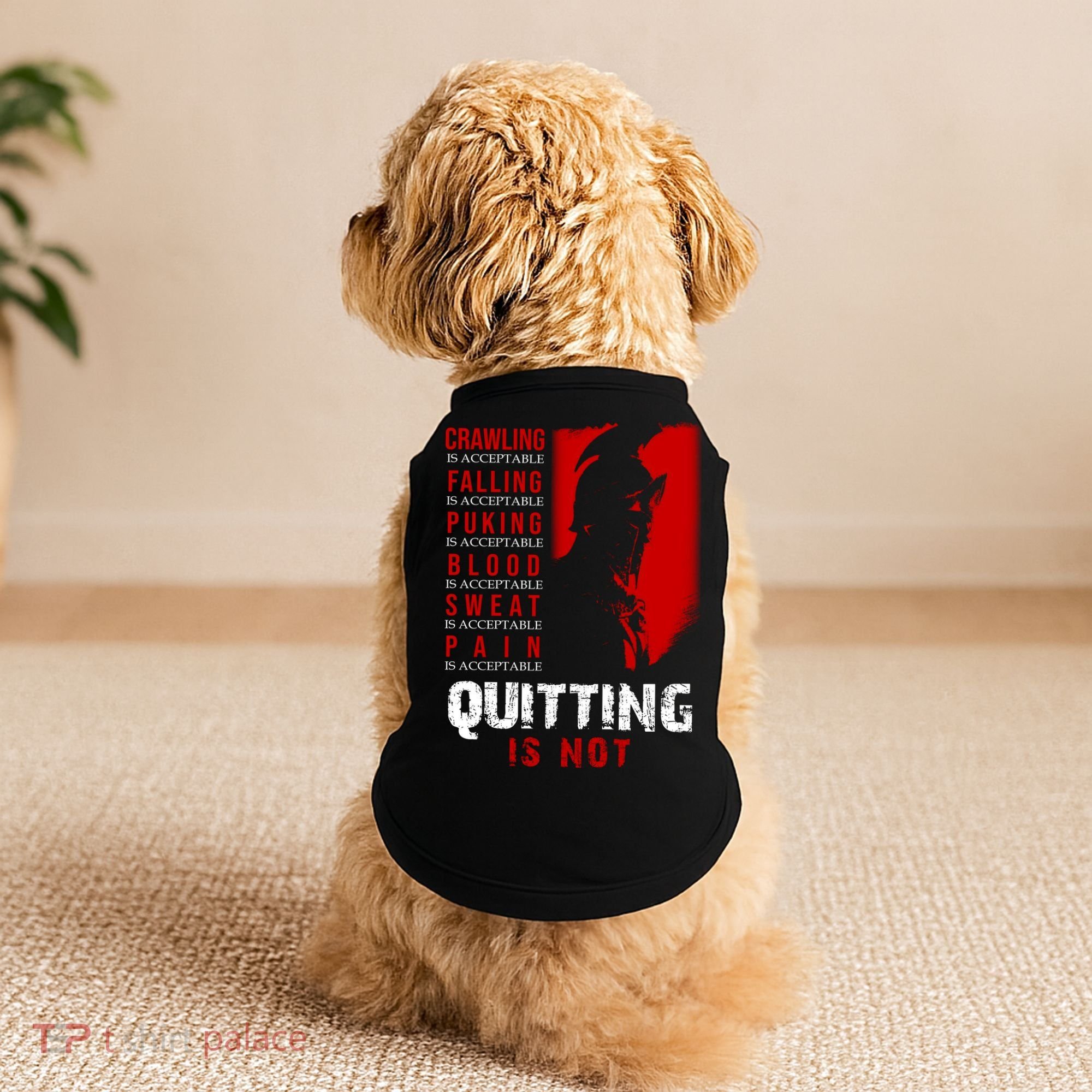 Spartan Motivational Quote Doggie Tank