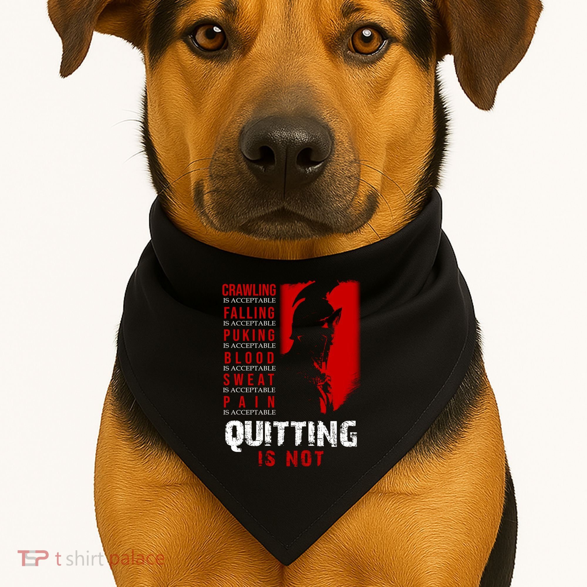 Spartan Motivational Quote USA-Made Doggie Bandana