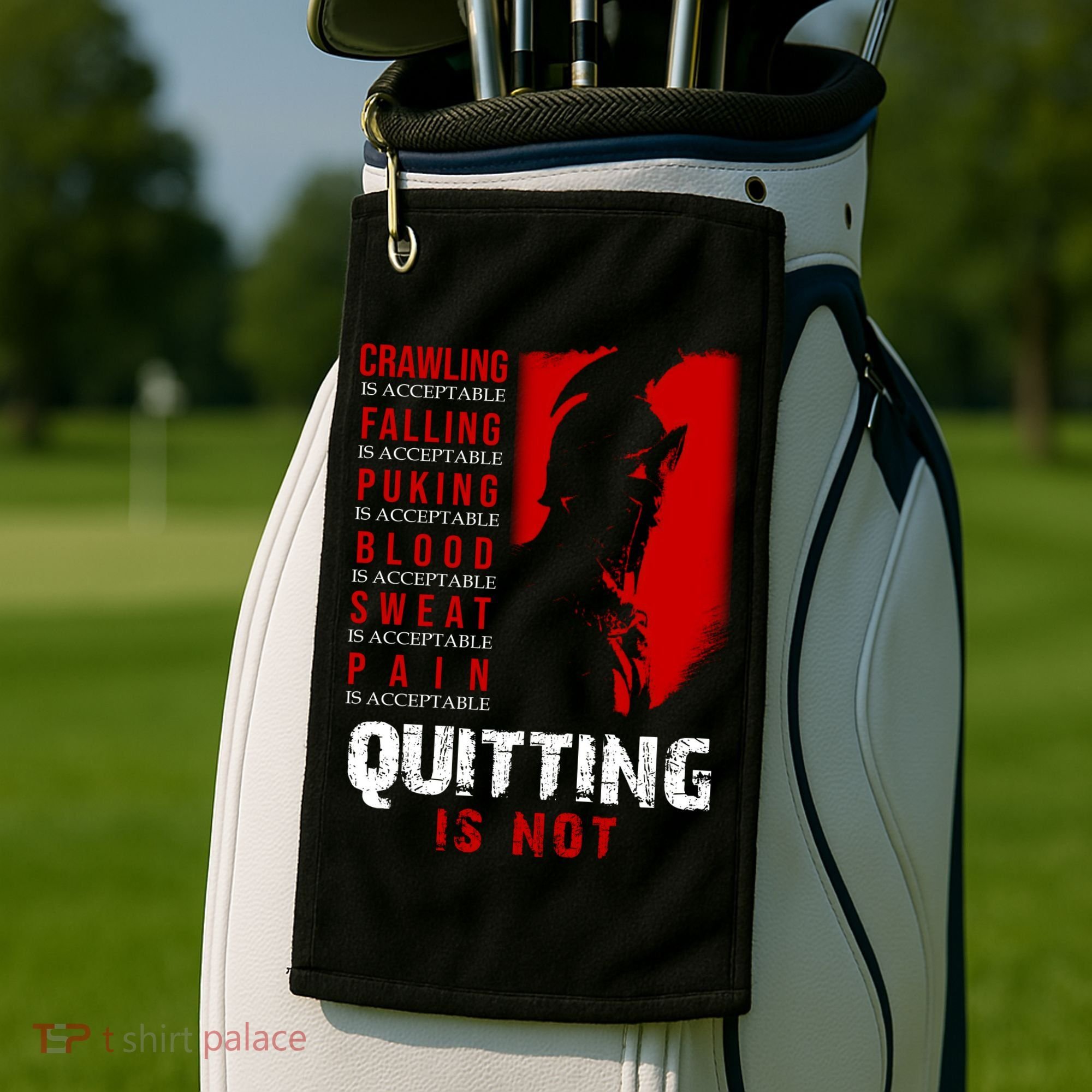 Spartan Motivational Quote Golf Towel
