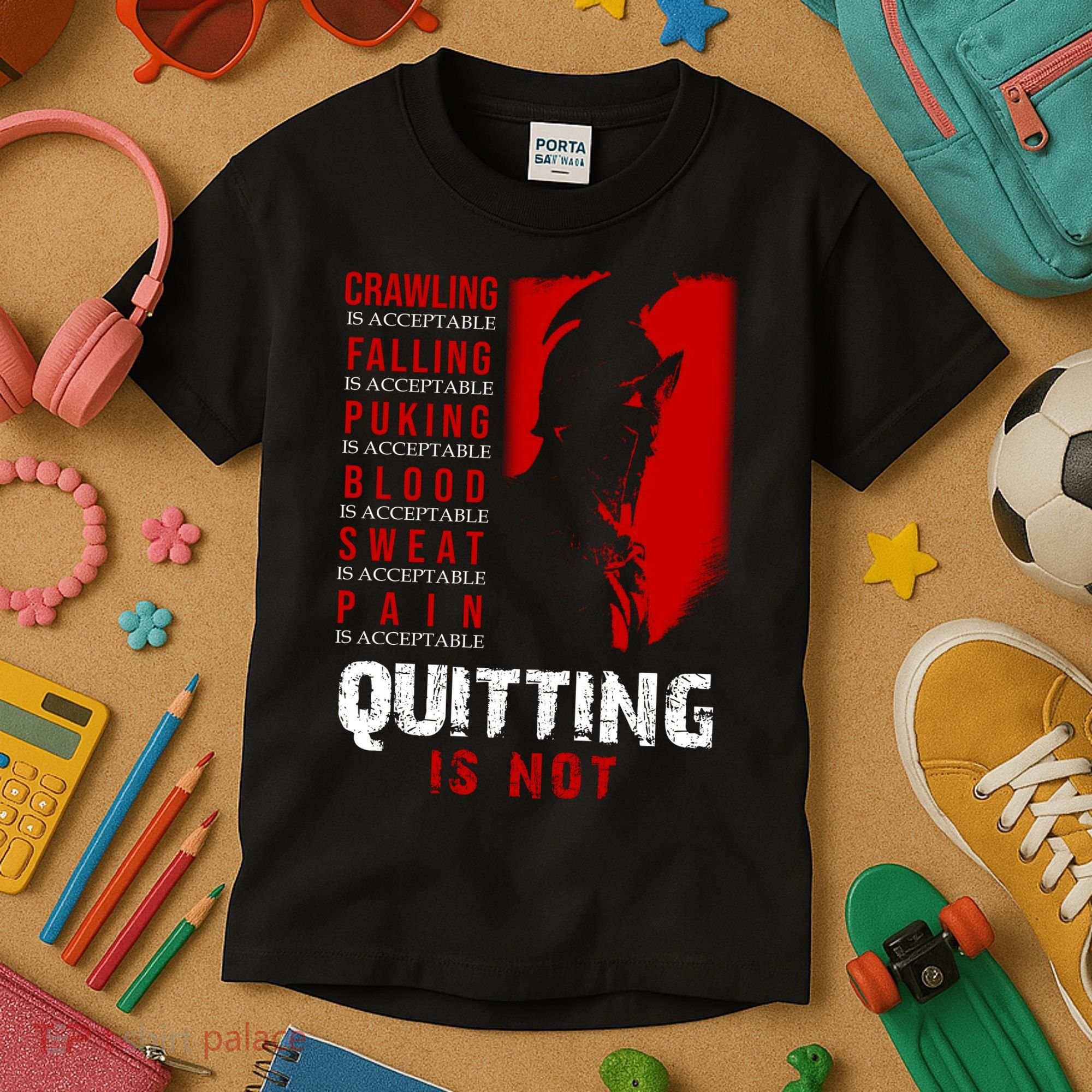 Spartan Motivational Quote Kids T-Shirt