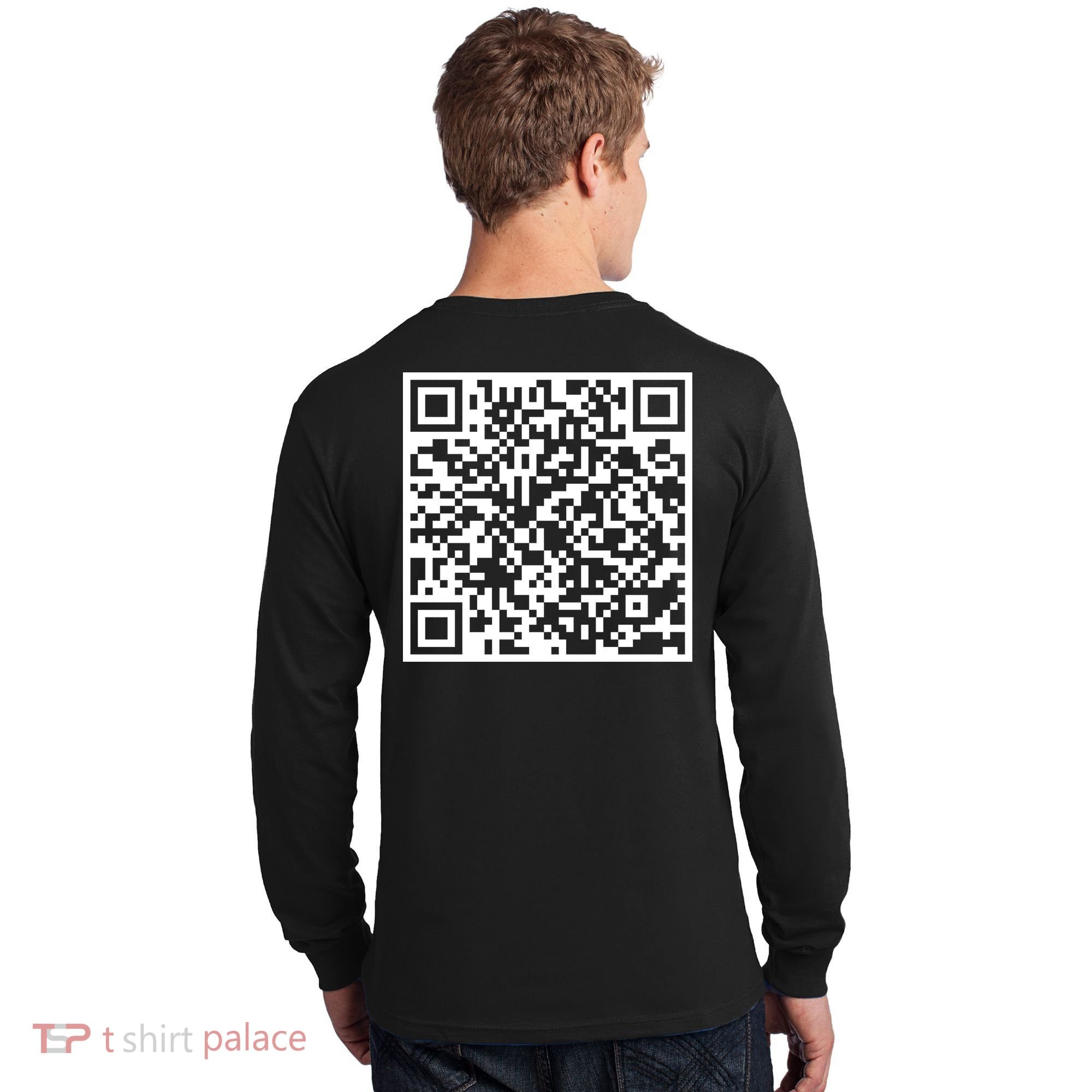 Scan Me QR Code Peace Love F*ck Off Funny Long Sleeve Shirt