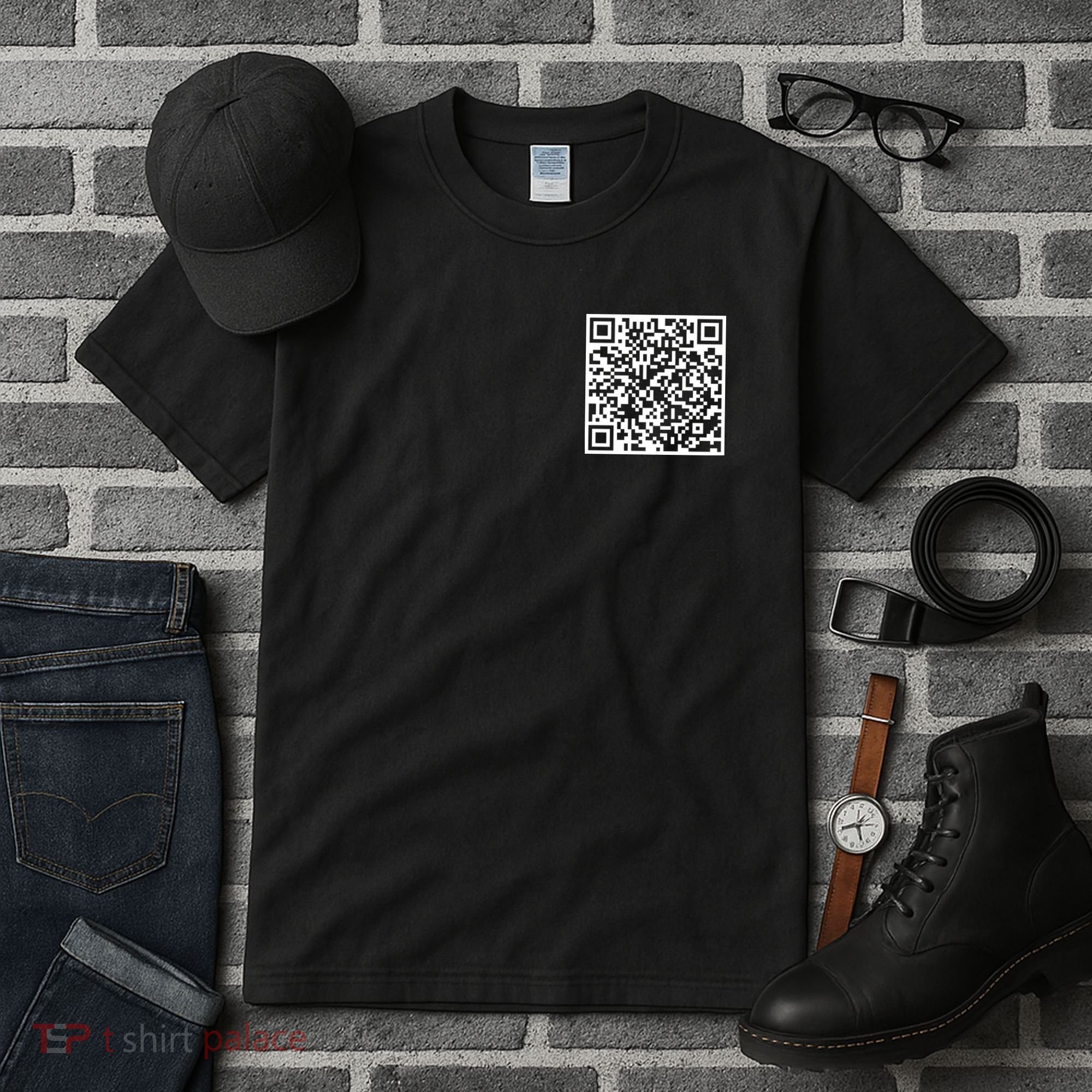 Scan Me QR Code Peace Love F*ck Off Funny Tall T-Shirt