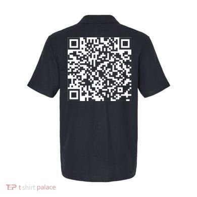 Scan Me QR Code Peace Love F*ck Off Funny Polo back
