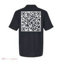Scan Me QR Code Peace Love F*ck Off Funny Polo thumb 1