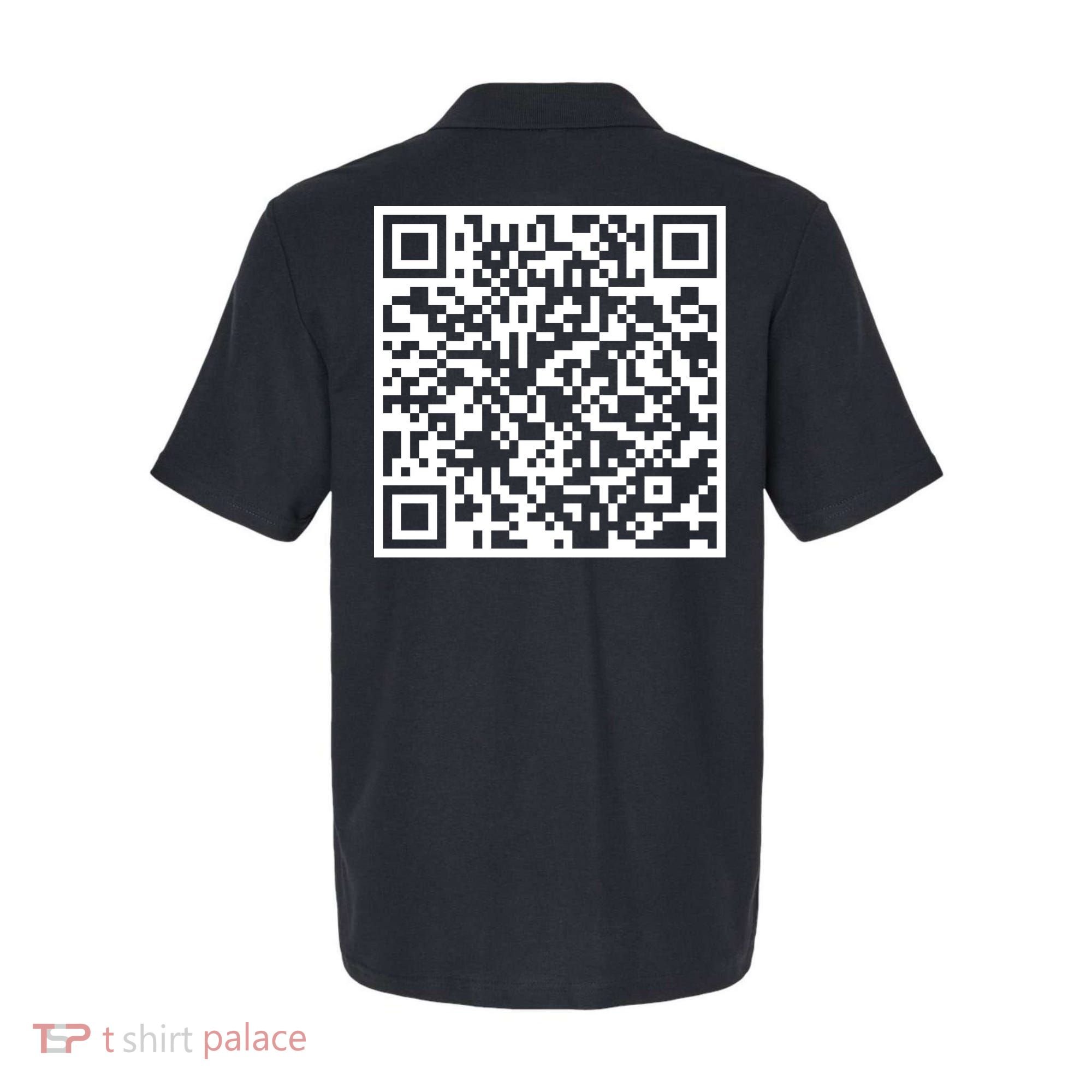 Scan Me QR Code Peace Love F*ck Off Funny Polo