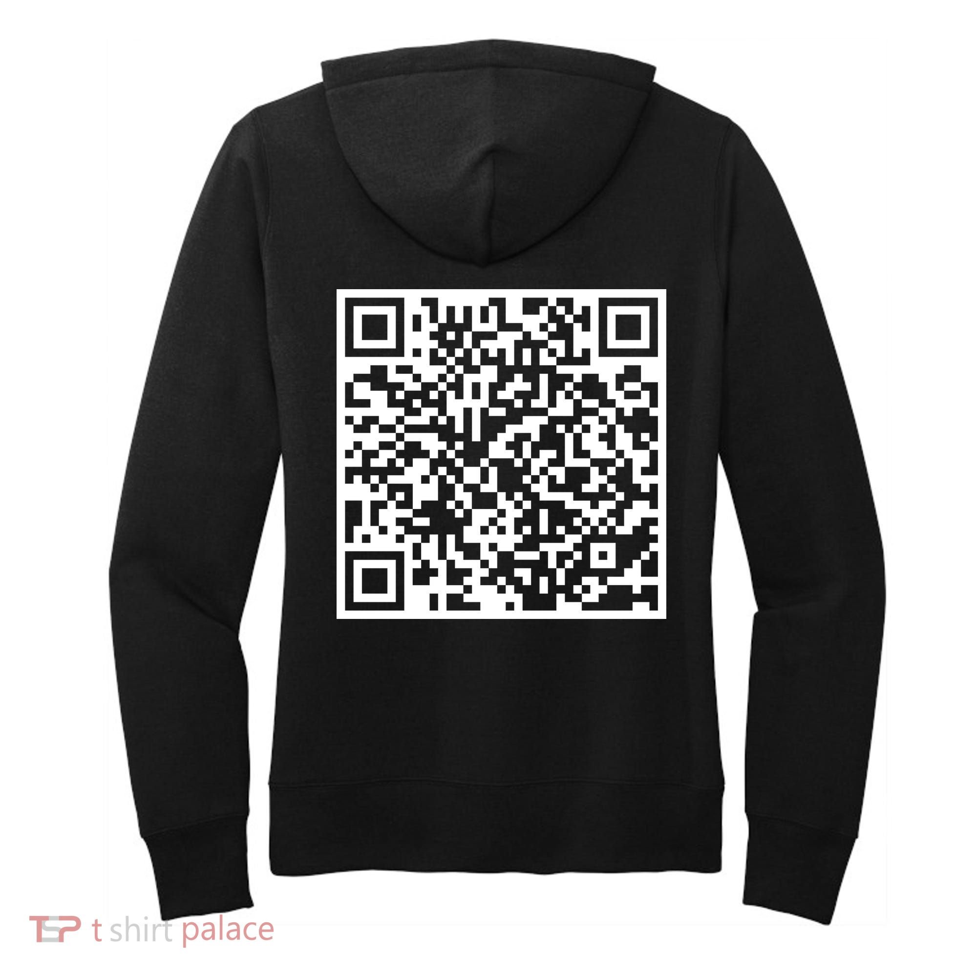 Scan Me QR Code Peace Love F*ck Off Funny Women's Hoodie