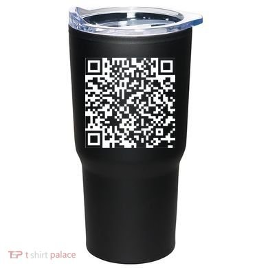Scan Me QR Code Peace Love F*ck Off Funny Tumbler back