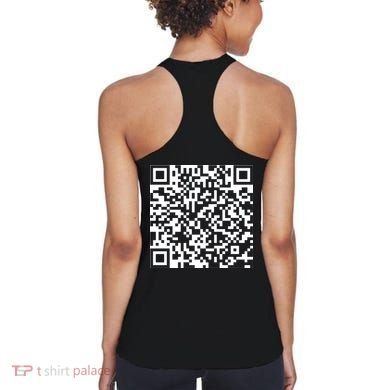 Scan Me QR Code Peace Love F*ck Off Funny Women's Tank Top back