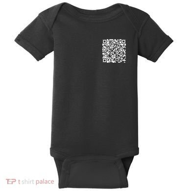 Scan Me QR Code Peace Love F*ck Off Funny Baby Bodysuit