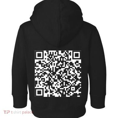 Scan Me QR Code Peace Love F*ck Off Funny Toddler Hoodie back