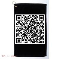 Scan Me QR Code Peace Love F*ck Off Funny Golf Towel thumb 0