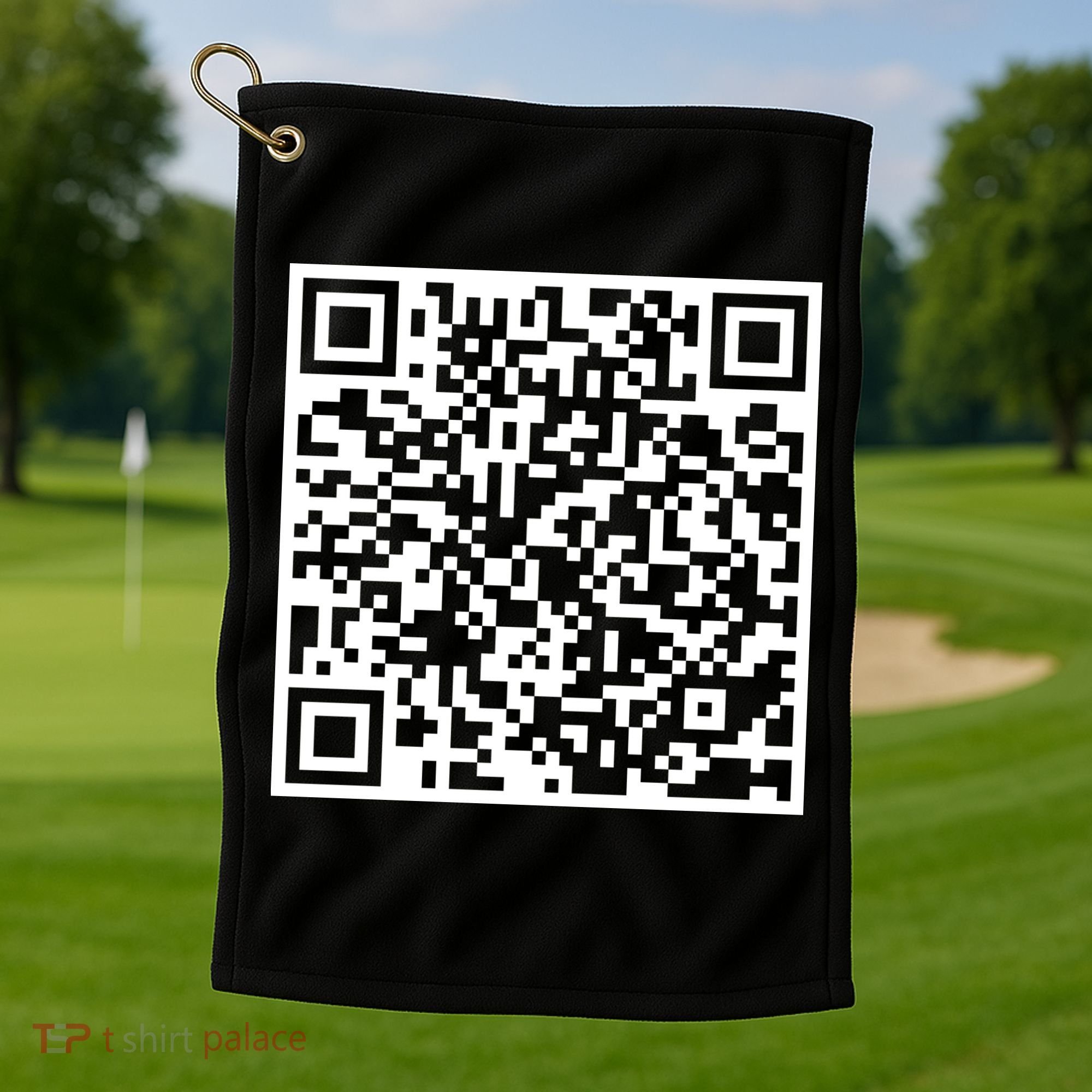Scan Me QR Code Peace Love F*ck Off Funny Golf Towel