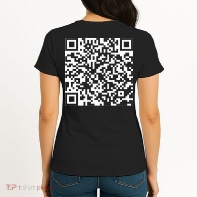 Scan Me QR Code Peace Love F*ck Off Funny Women's T-Shirt back