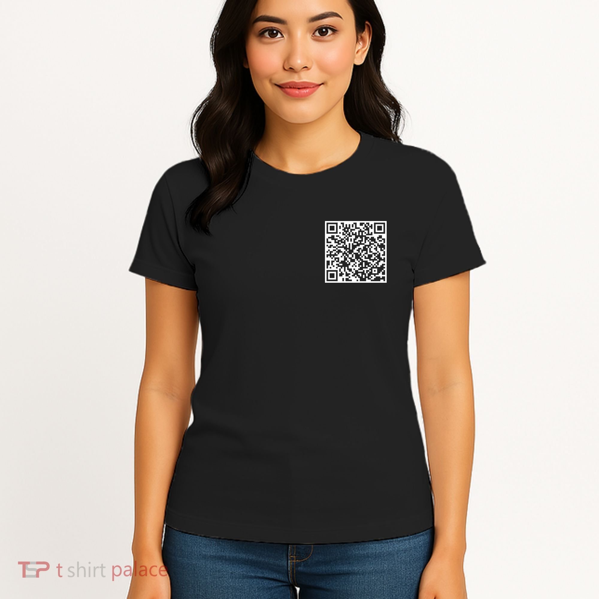 Scan Me QR Code Peace Love F*ck Off Funny Women's T-Shirt
