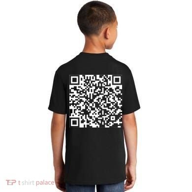 Scan Me QR Code Peace Love F*ck Off Funny Kids T-Shirt back